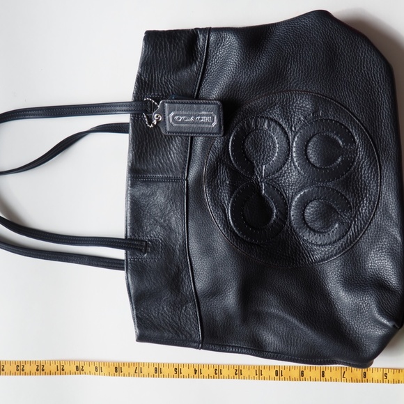 Authentic Navy Leather Coach Bag - Picture 3 of 9